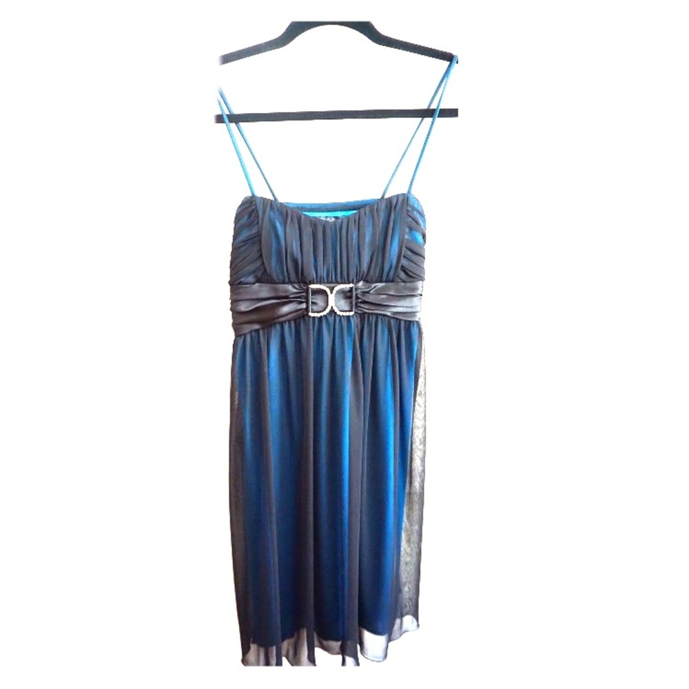 Black / blue mini party dress (Small)
